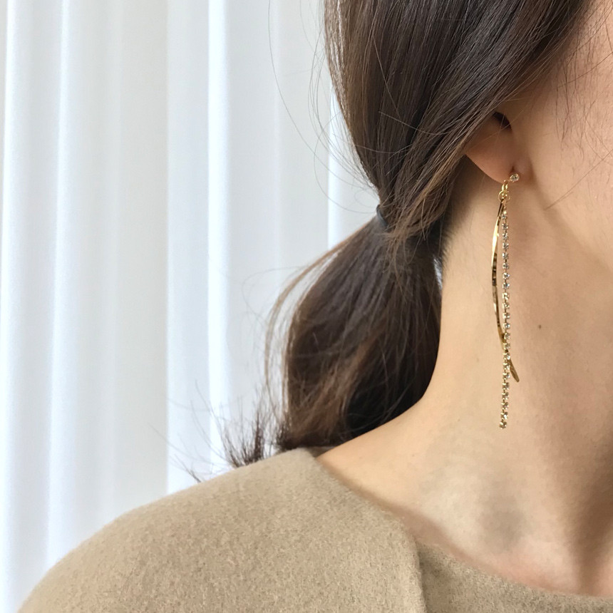 Gold Mix Long Drop Earrings Bold Modern Girlfriend