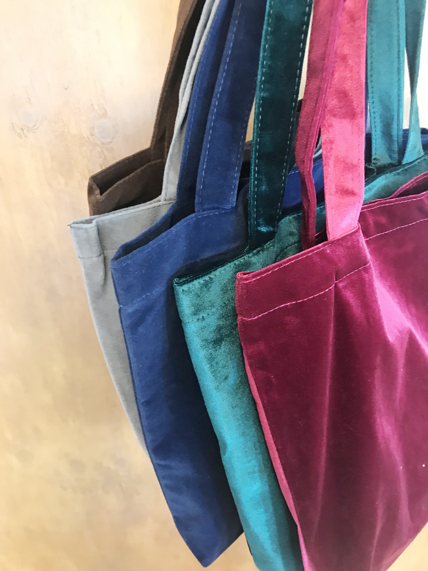 TOTE ECO SHOPPING TRAVEL Christmas Velvet Eco Back