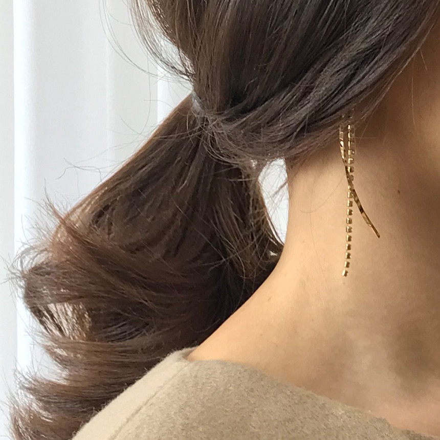 Gold Mix Long Drop Earrings Bold Modern Girlfriend