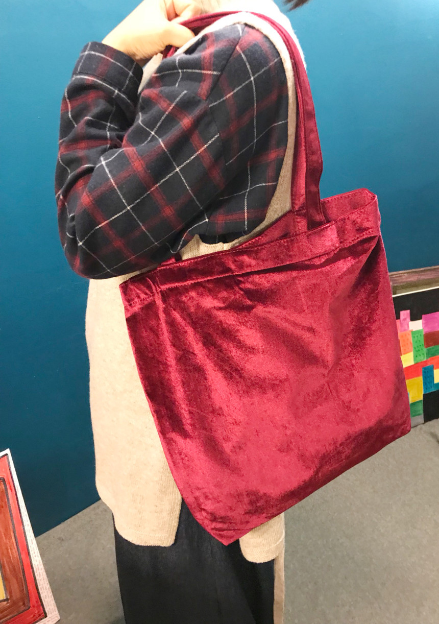 TOTE ECO SHOPPING TRAVEL Christmas Velvet Eco Back