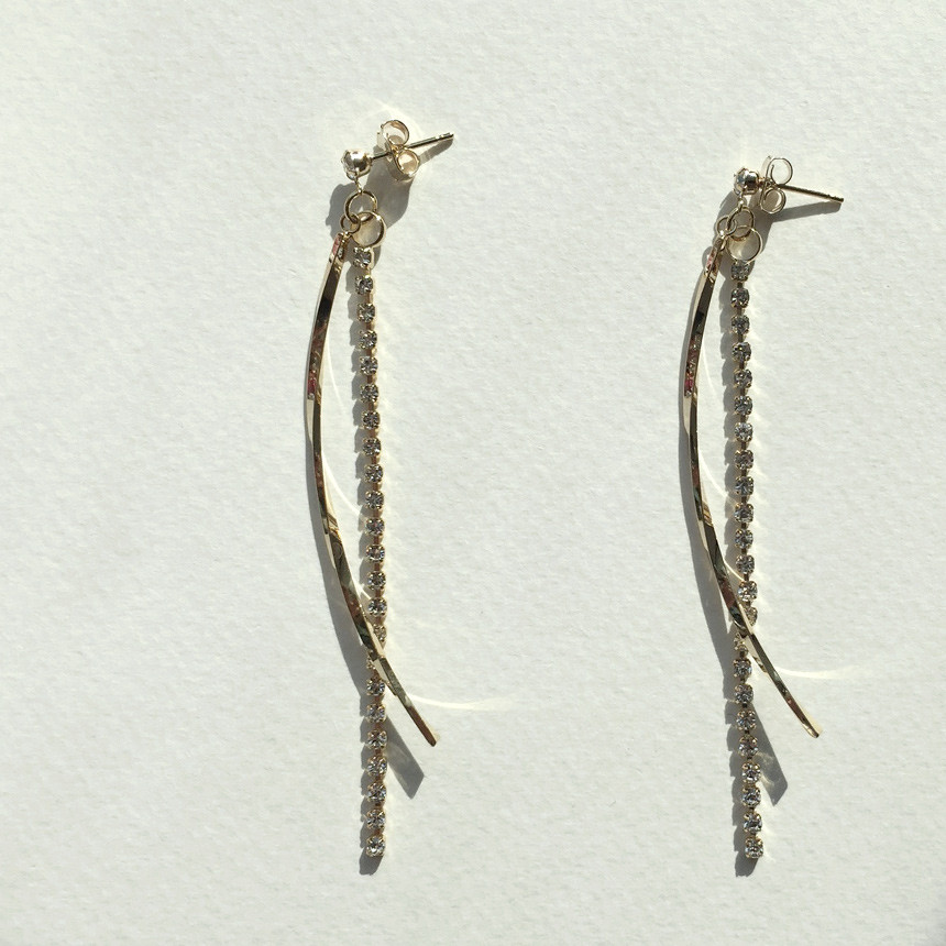 Gold Mix Long Drop Earrings Bold Modern Girlfriend