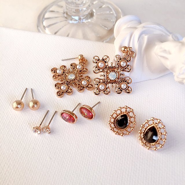 Antique Drop Cross Set Earrings