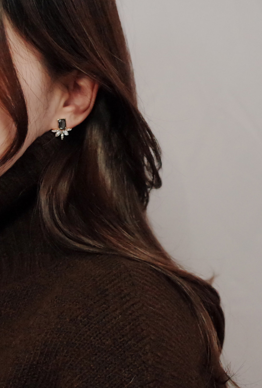 Leaf Petit Color Silver Earrings Stylish Chic Uniq