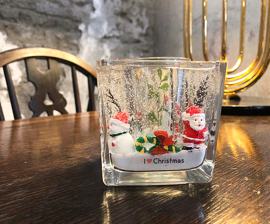 Christmas Santa Candle Holder + Tea Light 4 Sphere