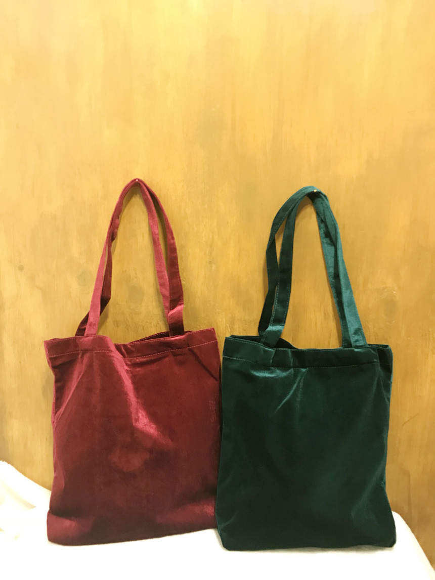 TOTE ECO SHOPPING TRAVEL Christmas Velvet Eco Back