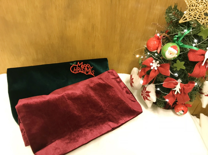 TOTE ECO SHOPPING TRAVEL Christmas Velvet Eco Back