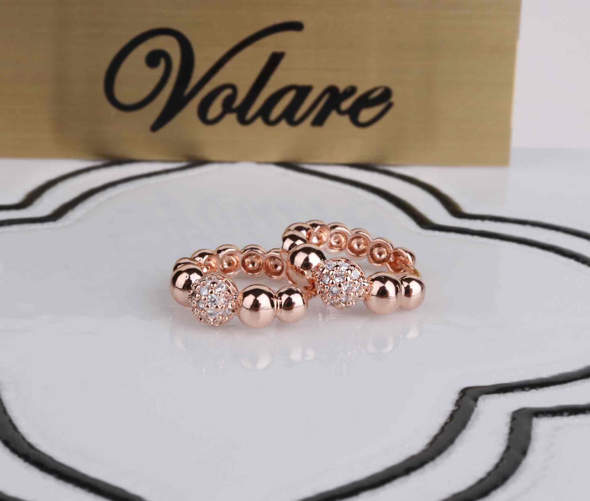 Ballerace Wave Circle Ring Earrings BRS065 Gold Ri