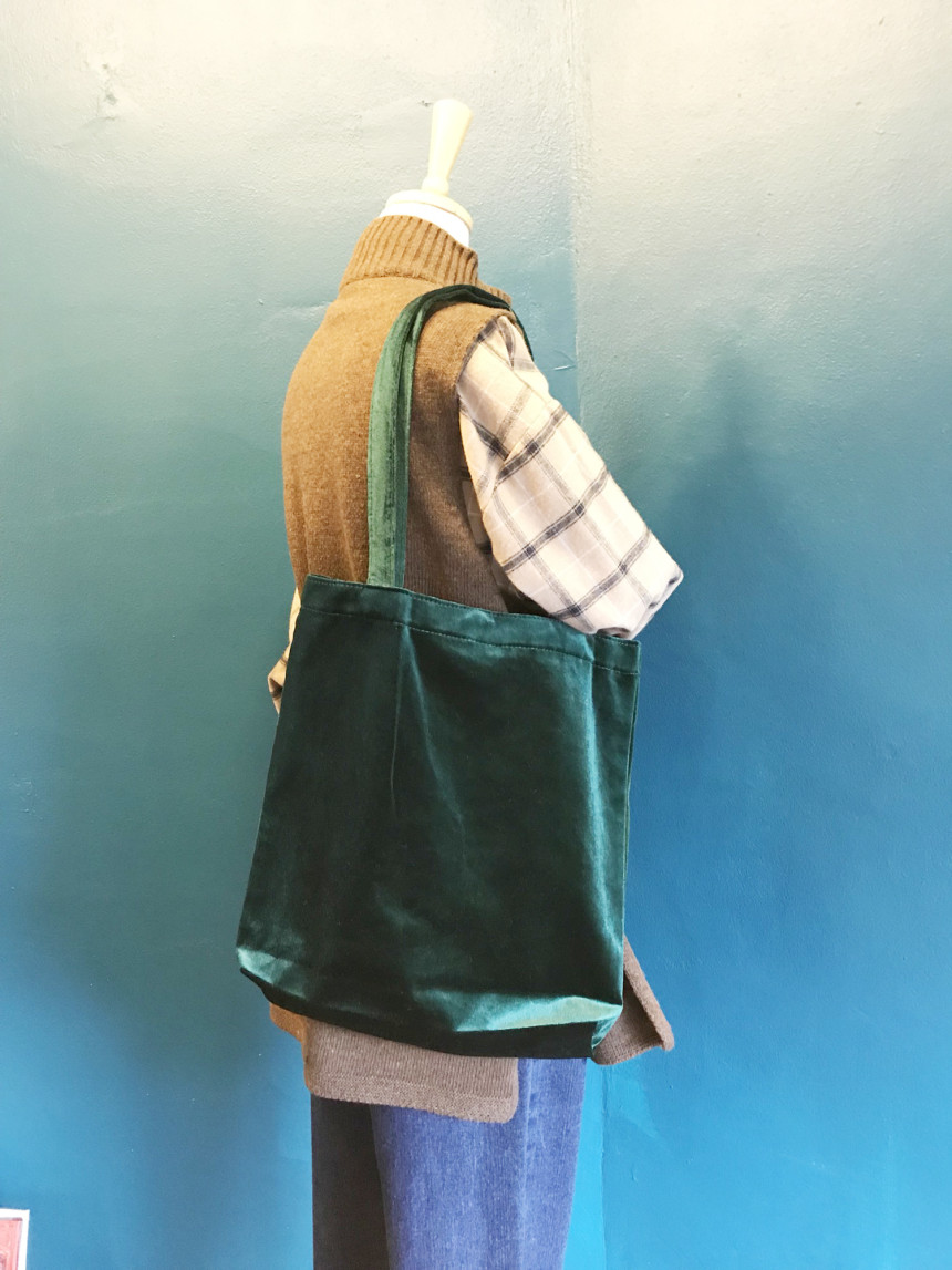 TOTE ECO SHOPPING TRAVEL Christmas Velvet Eco Back