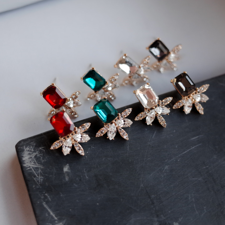 Leaf Petit Color Silver Earrings Stylish Chic Uniq