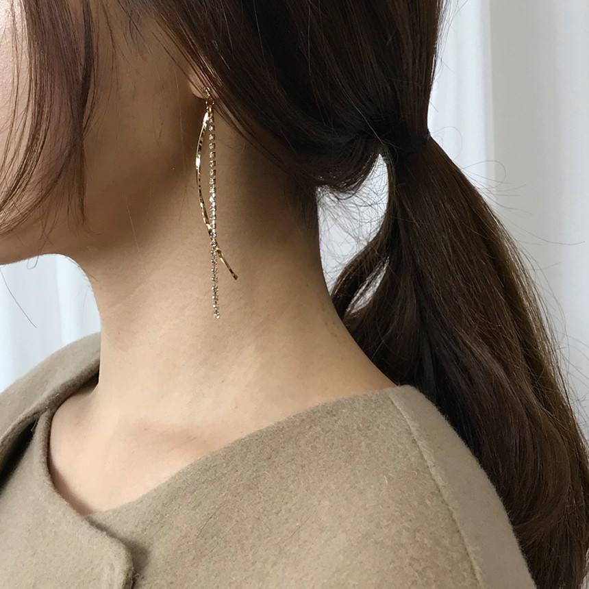 Gold Mix Long Drop Earrings Bold Modern Girlfriend