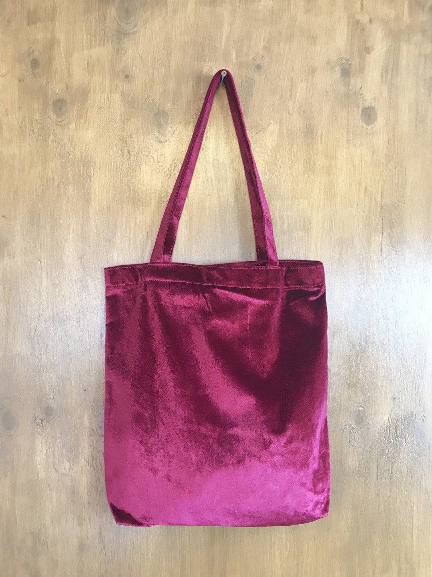 TOTE ECO SHOPPING TRAVEL Christmas Velvet Eco Back