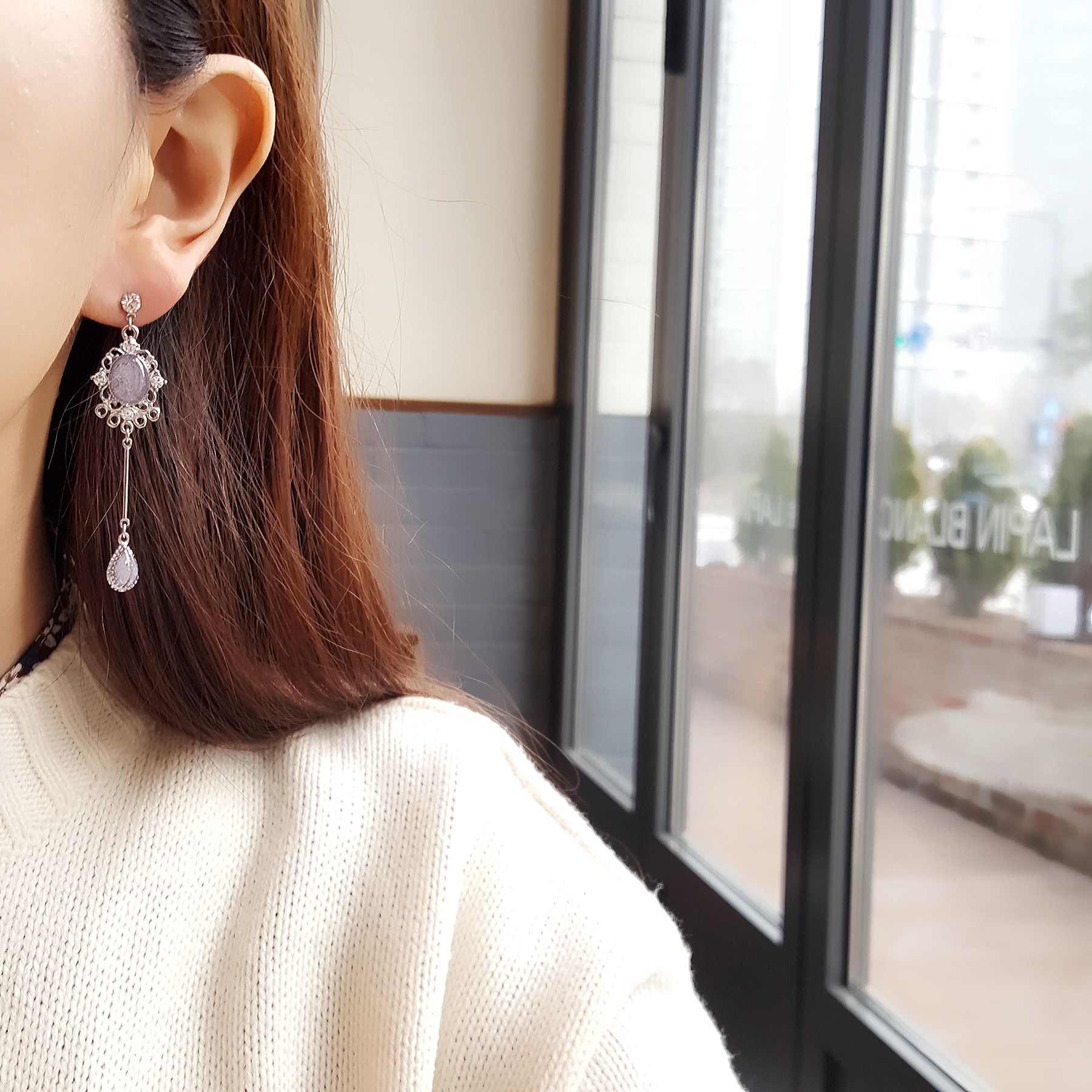 Antique Droplets Gemstone Drop Earrings Twenties W