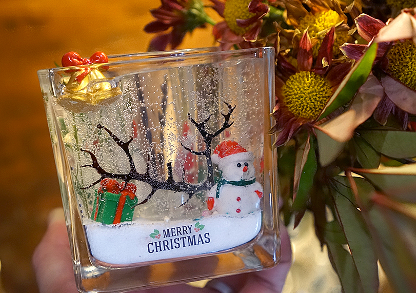 Christmas Santa Candle Holder + Tea Light 4 Sphere