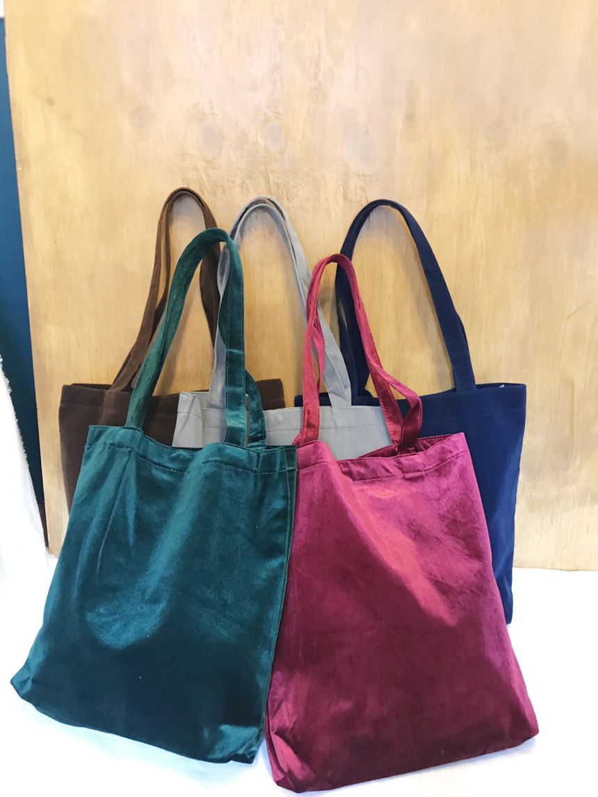 TOTE ECO SHOPPING TRAVEL Christmas Velvet Eco Back