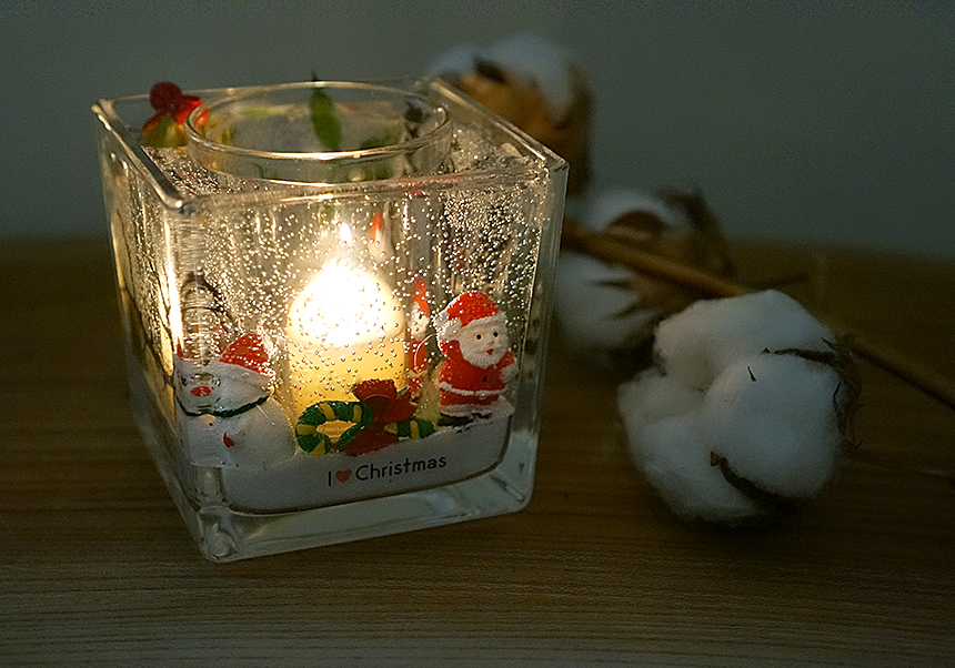 Christmas Santa Candle Holder + Tea Light 4 Sphere