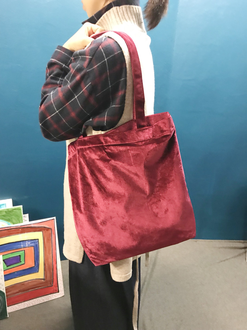 TOTE ECO SHOPPING TRAVEL Christmas Velvet Eco Back