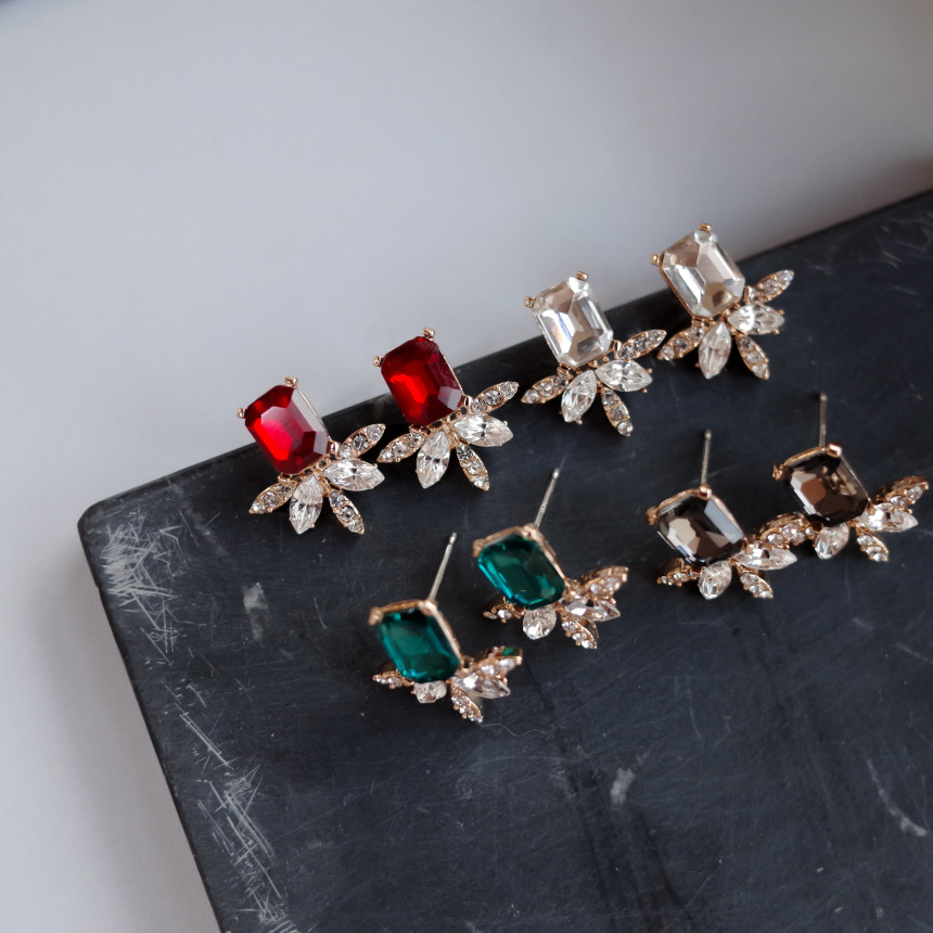 Leaf Petit Color Silver Earrings Stylish Chic Uniq