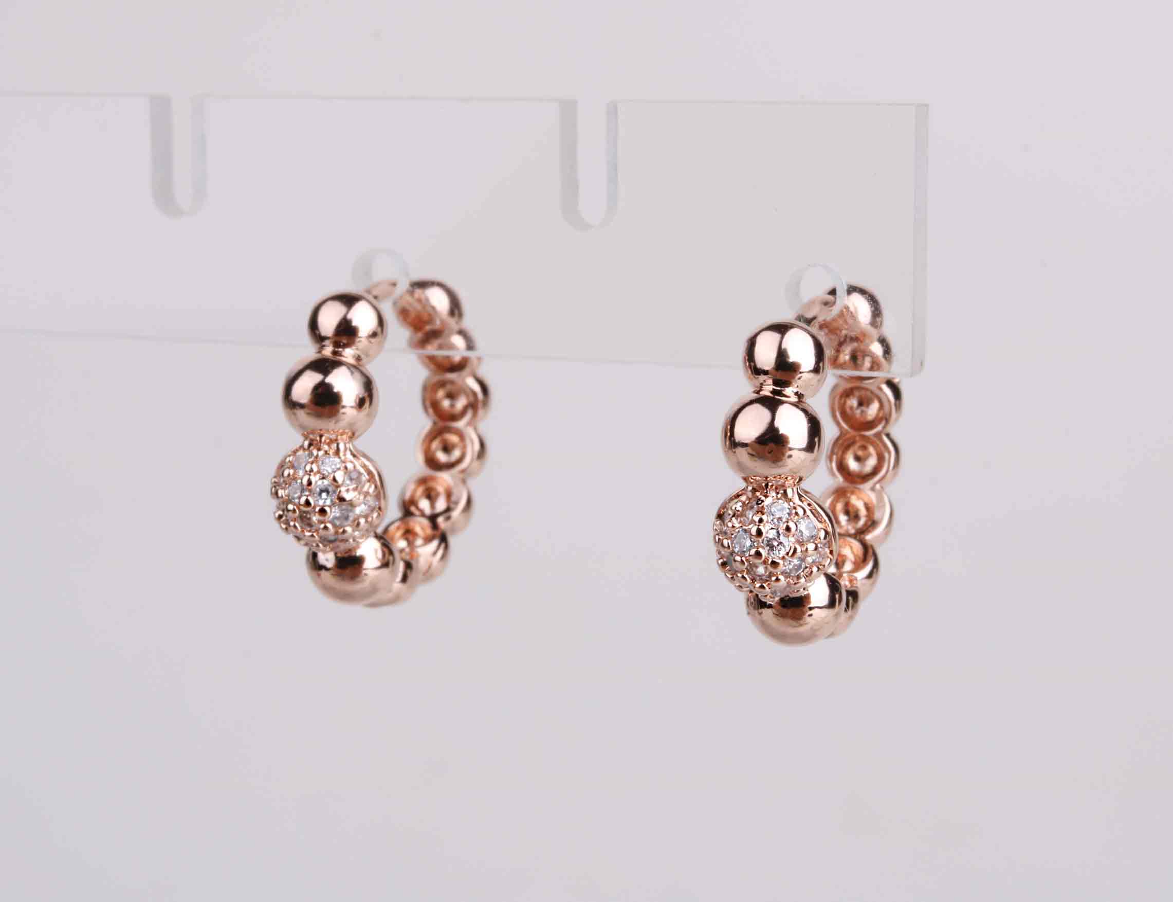 Ballerace Wave Circle Ring Earrings BRS065 Gold Ri