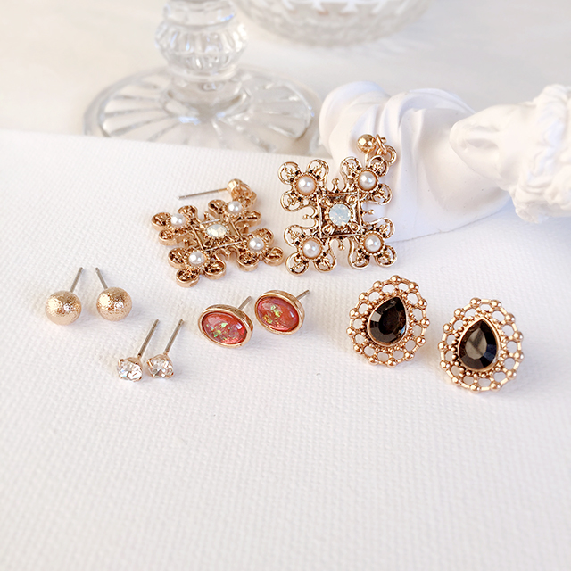 Antique Drop Cross Set Earrings