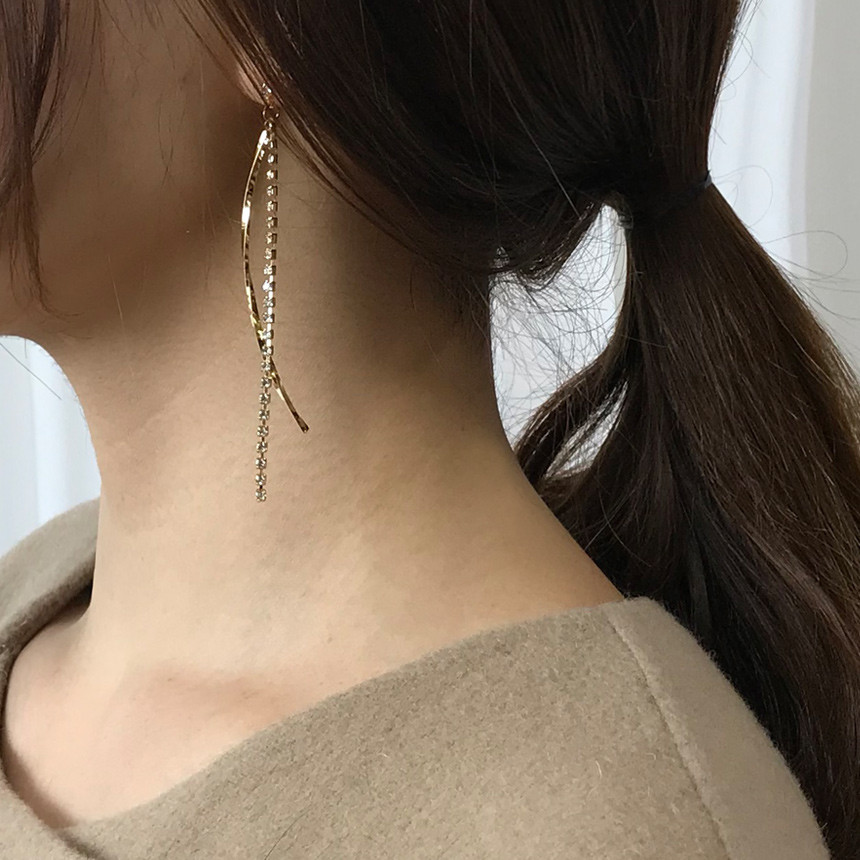 Gold Mix Long Drop Earrings Bold Modern Girlfriend