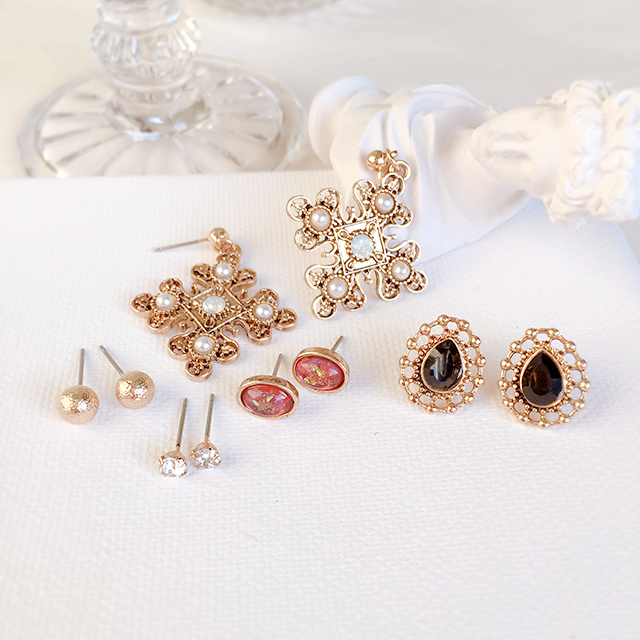 Antique Drop Cross Set Earrings