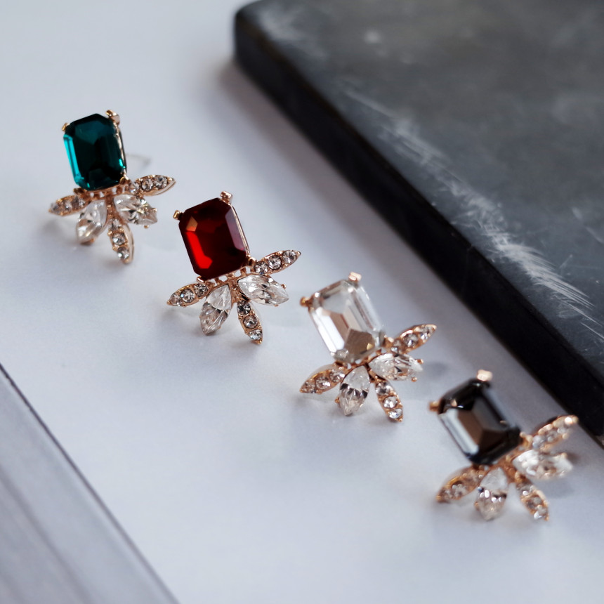 Leaf Petit Color Silver Earrings Stylish Chic Uniq