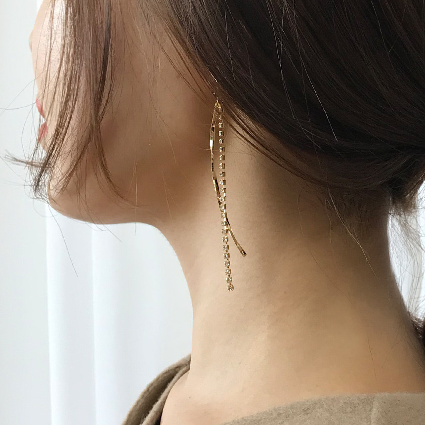 Gold Mix Long Drop Earrings Bold Modern Girlfriend