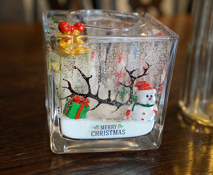 Christmas Santa Candle Holder + Tea Light 4 Sphere