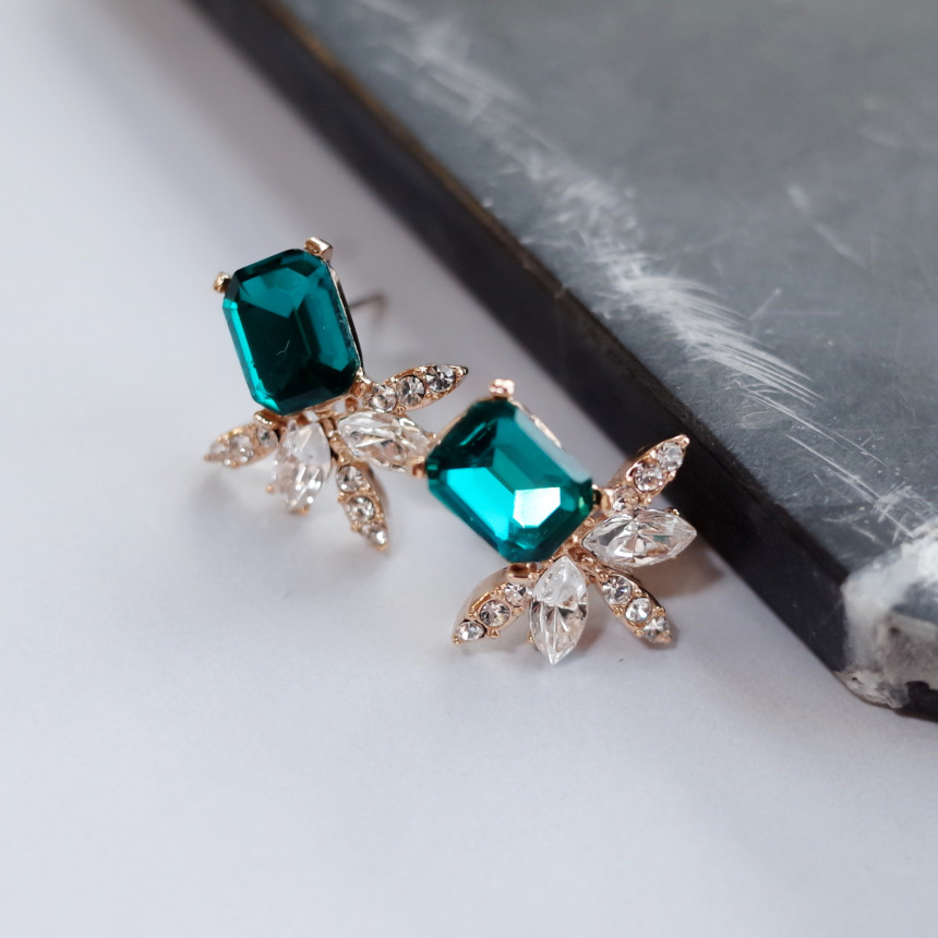 Leaf Petit Color Silver Earrings Stylish Chic Uniq