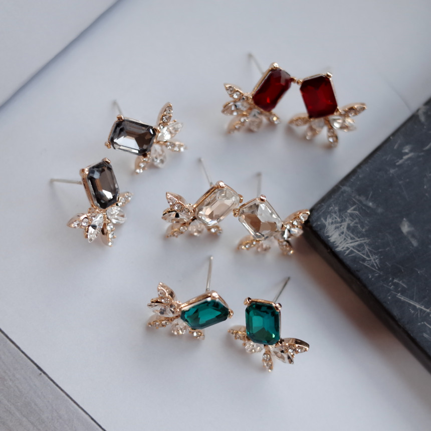 Leaf Petit Color Silver Earrings Stylish Chic Uniq