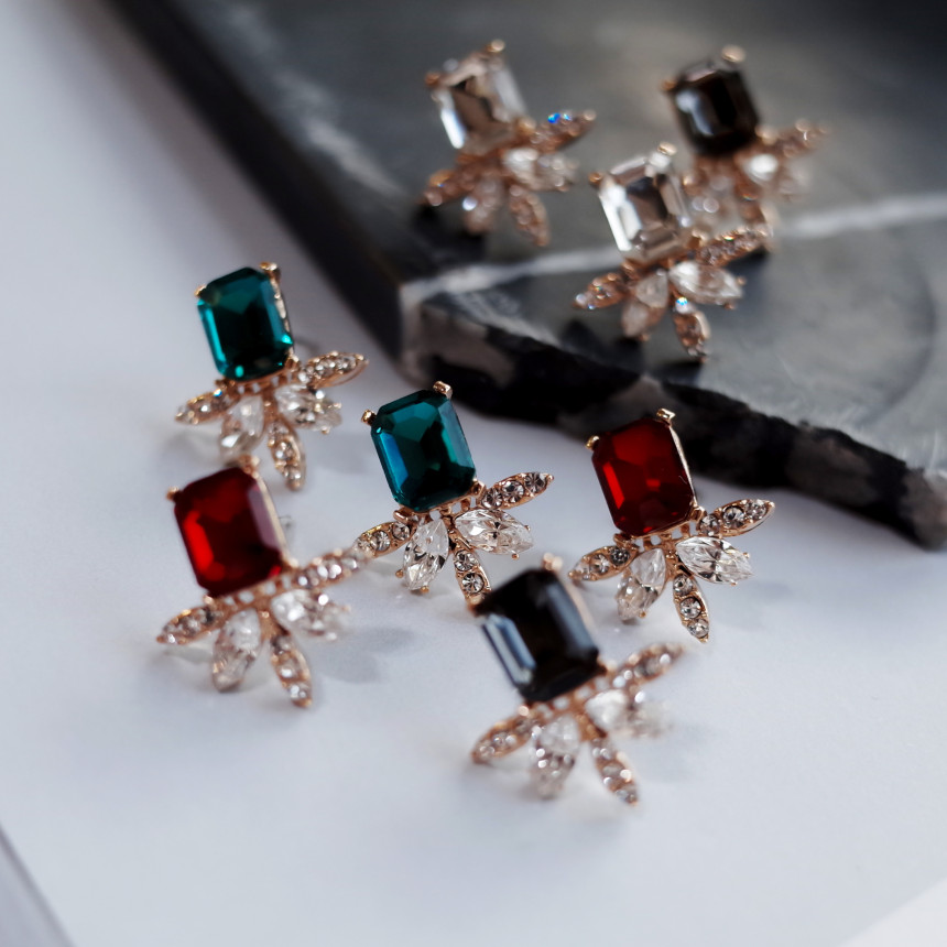 Leaf Petit Color Silver Earrings Stylish Chic Uniq