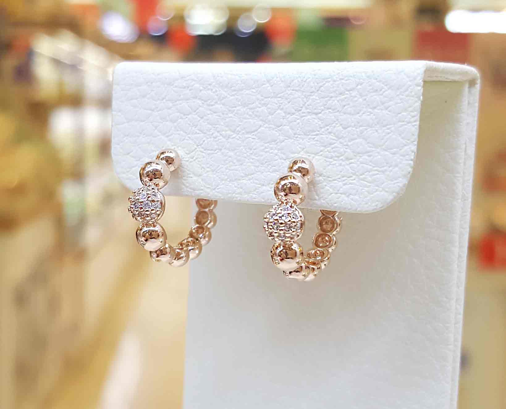 Ballerace Wave Circle Ring Earrings BRS065 Gold Ri