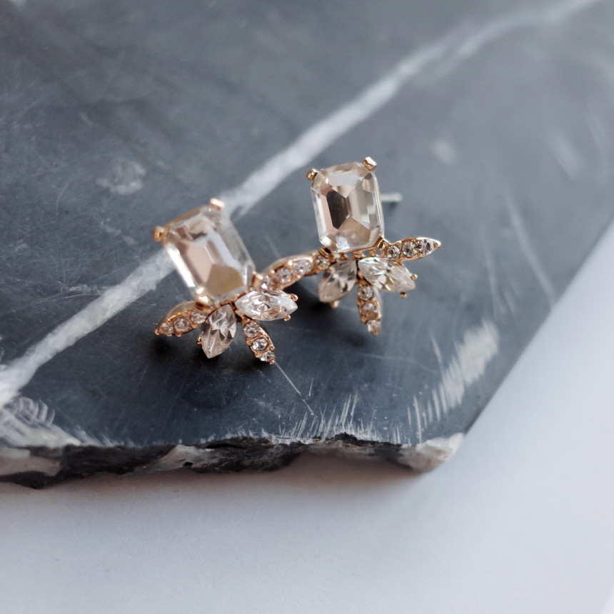 Leaf Petit Color Silver Earrings Stylish Chic Uniq