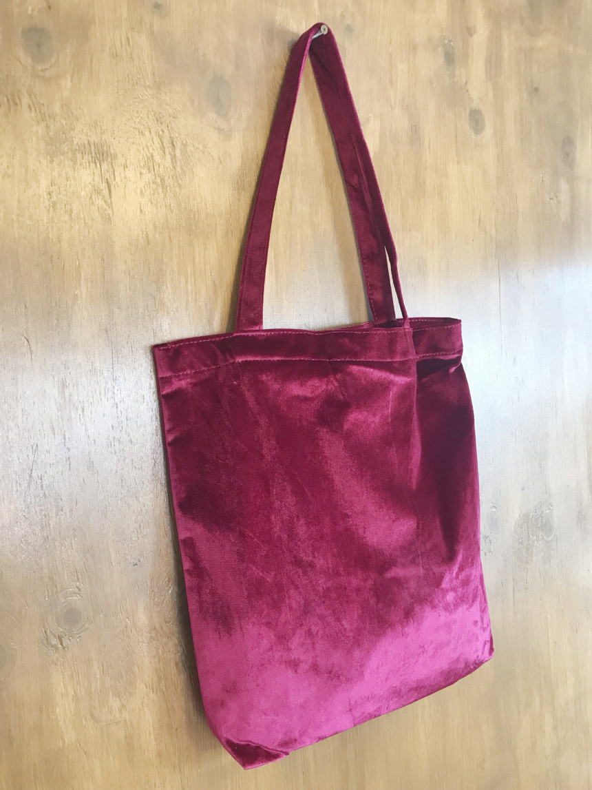 TOTE ECO SHOPPING TRAVEL Christmas Velvet Eco Back