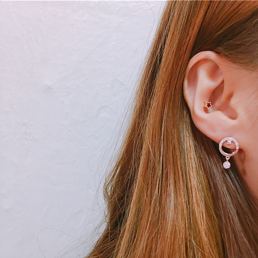 Lukje Circle Earrings Earrings LKJ0981 Women's 