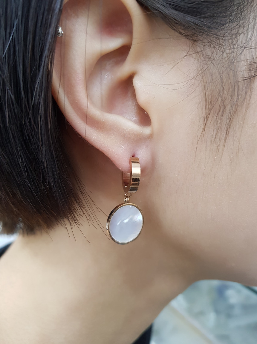 Titanium one-touch daily earrings