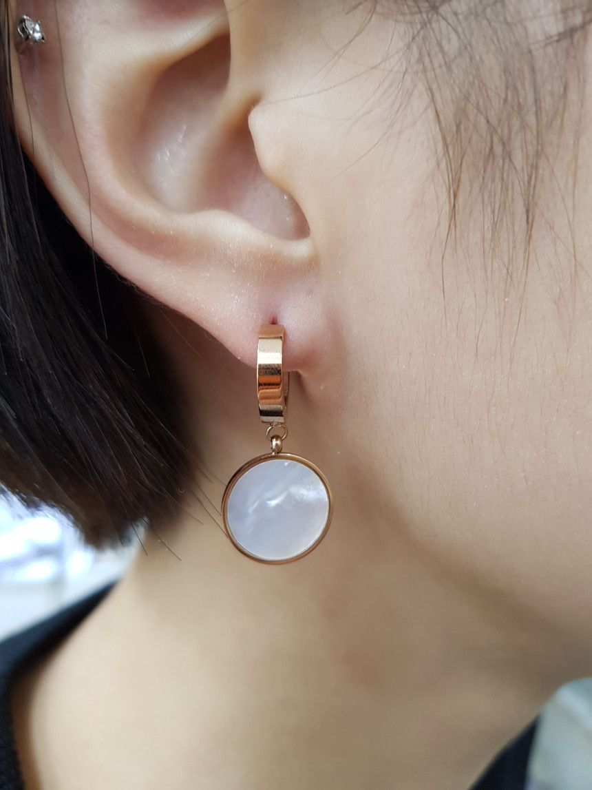 Titanium one-touch daily earrings