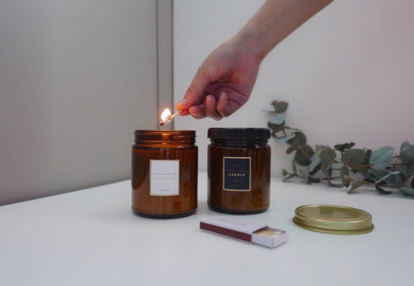 Natural beeswax square candle air purification Odo