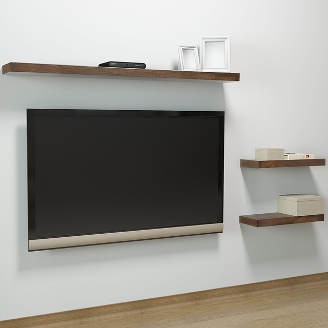 1500 멜리사 무지주 거실 대형 벽걸이tv 선반 블랙 콘크리트벽