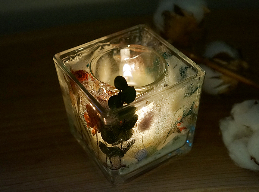 Dried Flower Gel Candle Holder + TITLE 4 WEDDINGS 