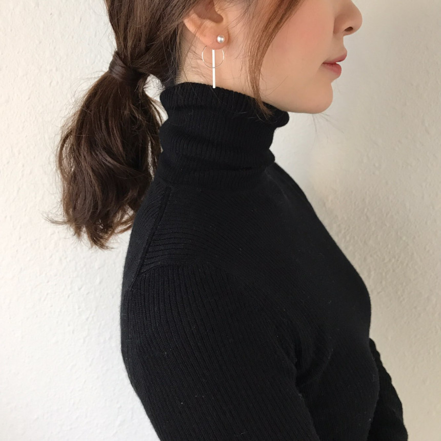 all silver Ronny Swallow Two Way Drop Earrings Sil