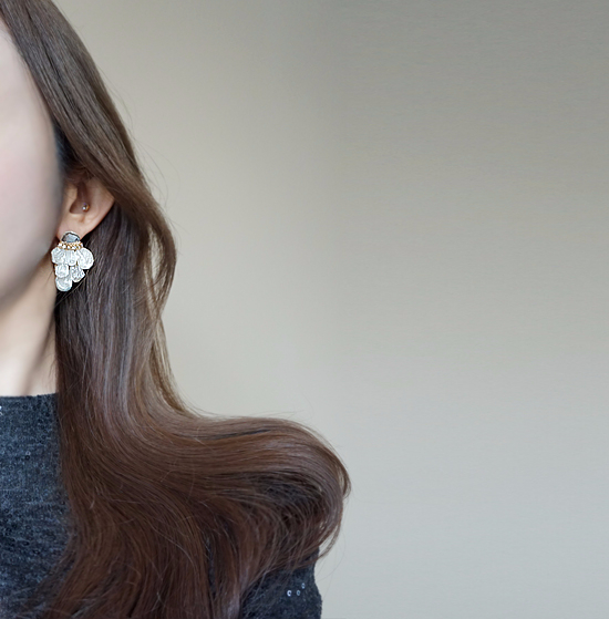 Freshwater pearl wedding earrings silver fancy fem