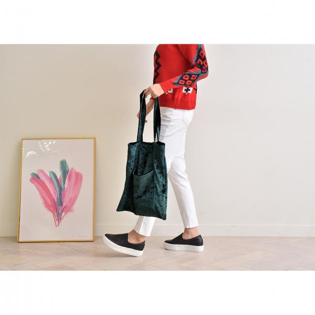 TOTE ECO SHOPPING TRAVEL Green Velor Eco Bag Black