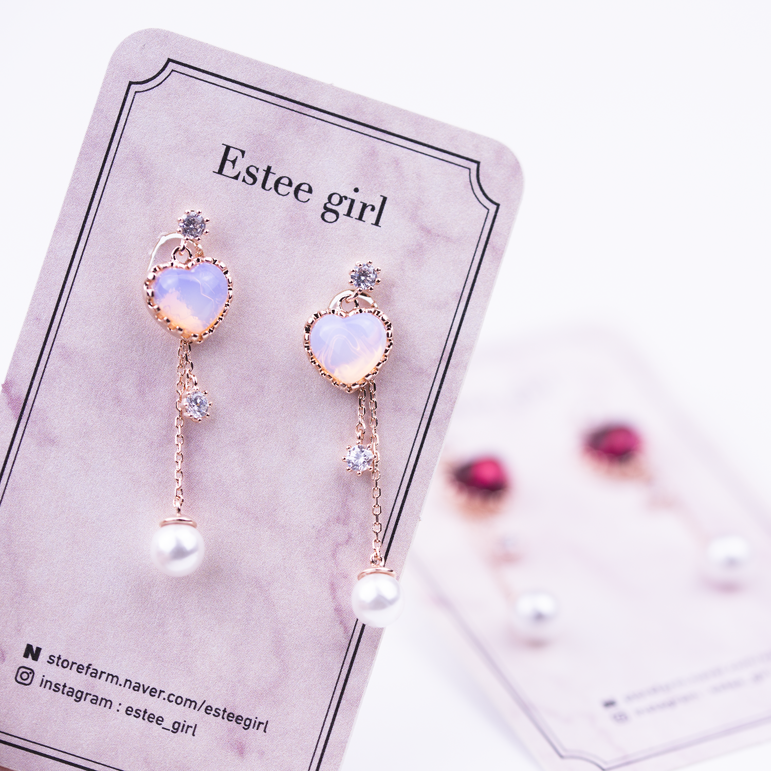 Heart Moonstone Drop Earring Cubic Sailor Door 20 