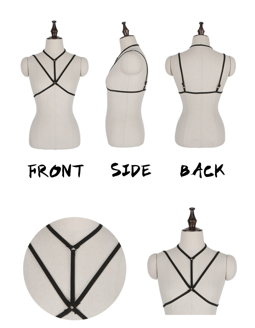 Strap Bra straps pearl choker resin Cubic Heart IU