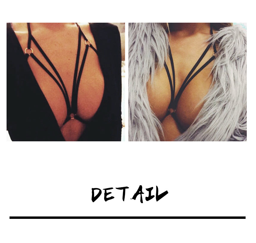 Strap Bra straps pearl choker resin Cubic Heart IU