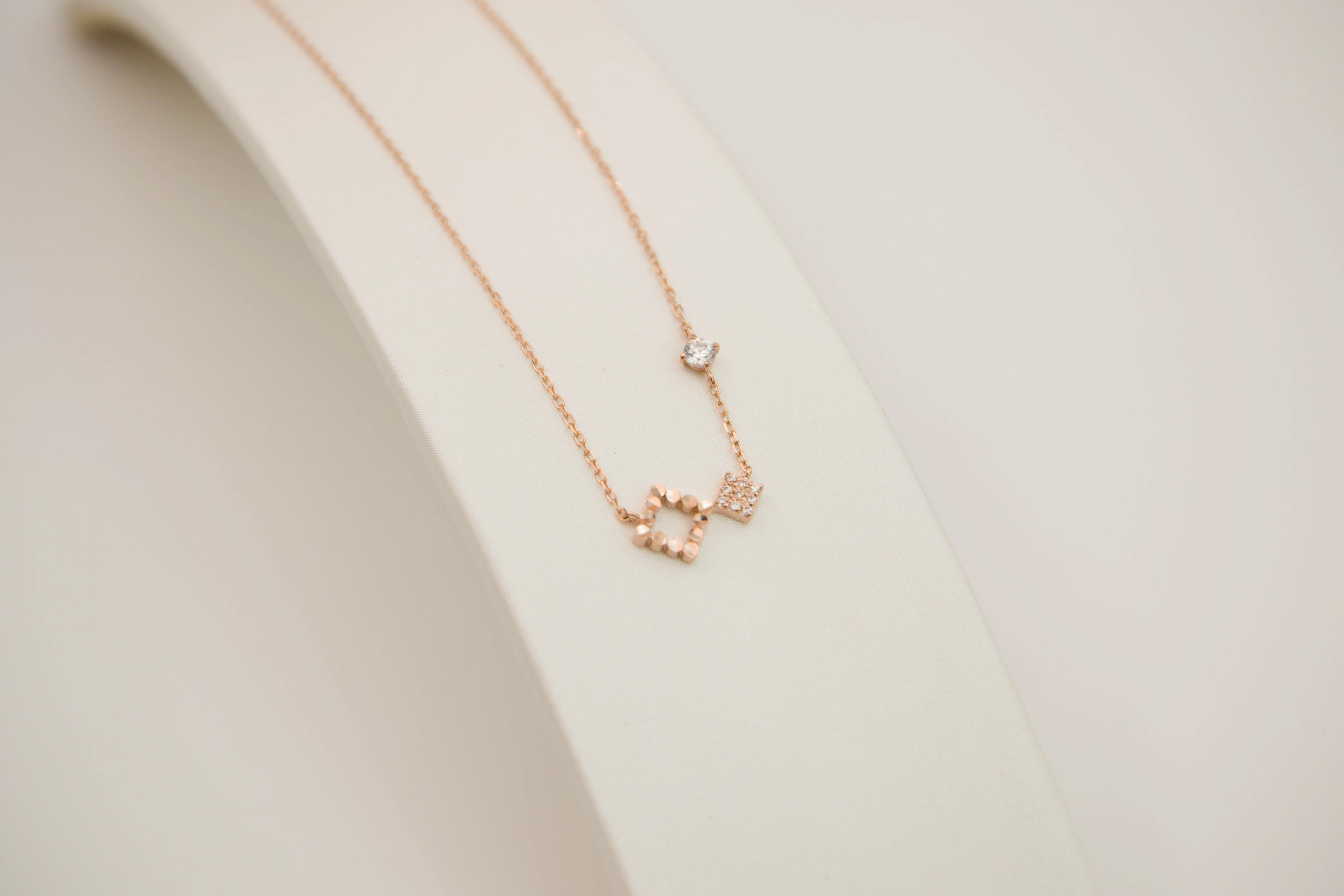 14k Square Necklace 14K Women 20s Simple 14k Anniv