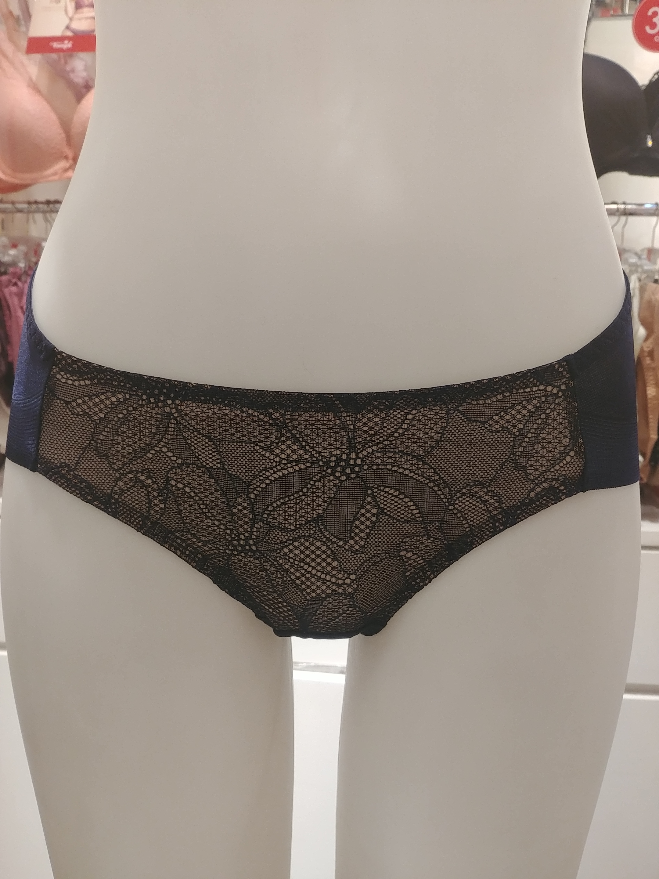 Triumph Navy Solid front side panel wing bra NY TW