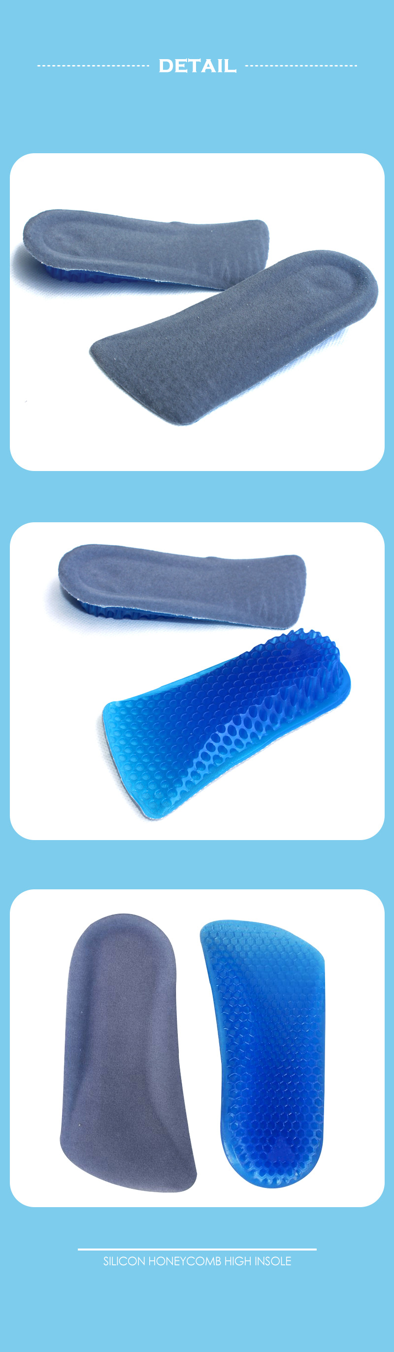 3-centimeter silicon height Hidden insole key-up c