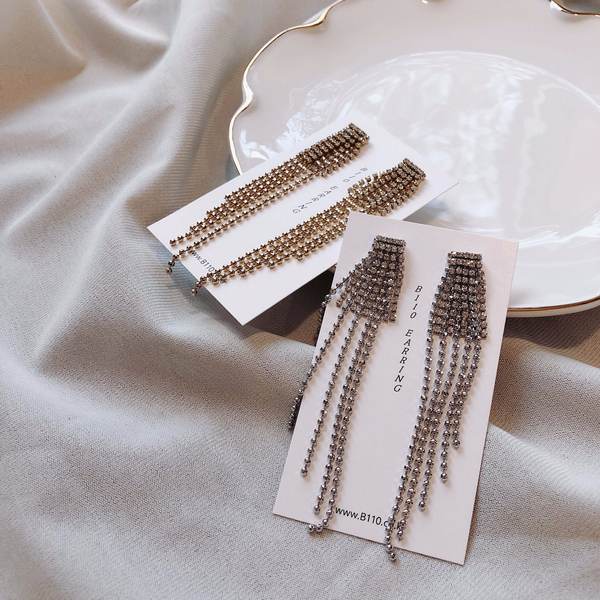 Blanche Bold Long Drop Earrings 2color Unusual Spe